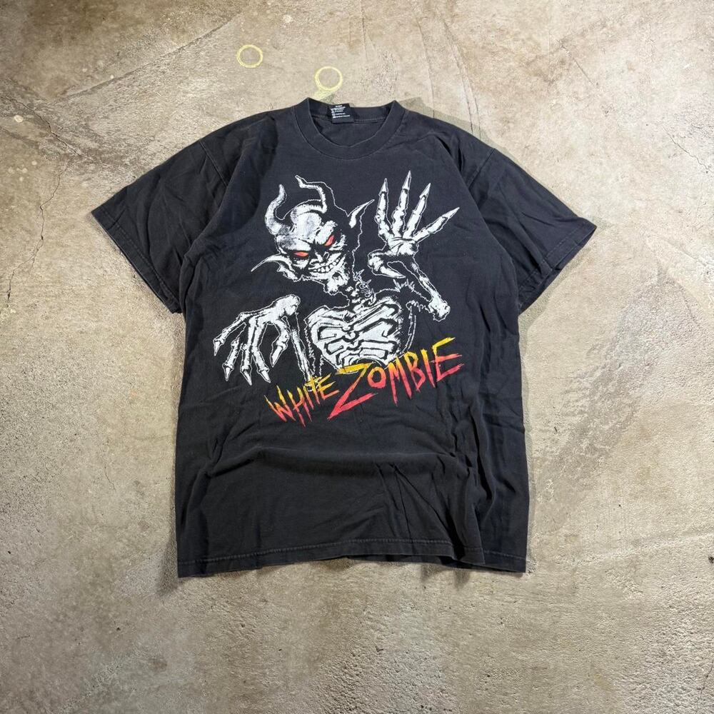 Vintage Y2K Giant Tag White Zombie Band Tee